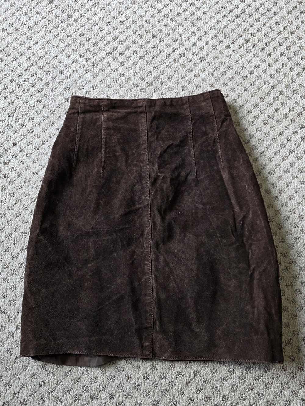 Ann Taylor Dark Brown Suede Pencil Skirt - Picture 6 of 8
